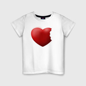 Детская футболка хлопок с принтом Кусочек Любви в Курске, 100% хлопок | круглый вырез горловины, полуприлегающий силуэт, длина до линии бедер | day | heart | love | romantic | valentine | valentines | амур | валентина | влюбленные | влюбленных | всех | день | любовь | романтика | романтичность | святого | сердечки | сердечко | сердце