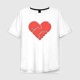 Мужская футболка хлопок Oversize с принтом AntiValentin в Курске, 100% хлопок | свободный крой, круглый ворот, “спинка” длиннее передней части | антивалентин валеньтинка сердце день валентина
