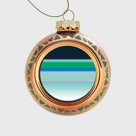 Стеклянный ёлочный шар с принтом Sea color в Курске, Стекло | Диаметр: 80 мм | green | line | lines | sea | sea color | wave | зеленый | море | морской цвет