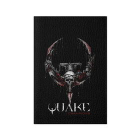 Обложка для паспорта матовая кожа с принтом Quake Champions в Курске, натуральная матовая кожа | размер 19,3 х 13,7 см; прозрачные пластиковые крепления | arturcherkasov1995 | games | quake | vsemayki