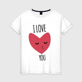 Женская футболка хлопок с принтом Любовь в Курске, 100% хлопок | прямой крой, круглый вырез горловины, длина до линии бедер, слегка спущенное плечо | любовь | минимализм | поцелуй | рисунок | сердце | слова