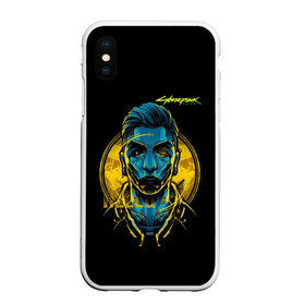 Чехол для iPhone XS Max матовый с принтом Cyberpunk 2077 в Курске, Силикон | Область печати: задняя сторона чехла, без боковых панелей | cyberpunk 2077 | hacker | maelstrom | militech | quadra | samurai | sci fi | technology | trauma team | v | будущее | игра | иероглифы | киану ривз | кибер | киберпанк | киборг | киборги | корпорация | лого | милитек | панк | роботы | самурай | т