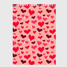 Скетчбук с принтом Розовые Сердечки в Курске, 100% бумага
 | 48 листов, плотность листов — 100 г/м2, плотность картонной обложки — 250 г/м2. Листы скреплены сверху удобной пружинной спиралью | 14 february | 14 февраля | h | heart | love day | valentines day | валентин | день валентина | день влюбленных | день святого | день святого валентина | любовь | праздник | сердечко | сердце | февраль