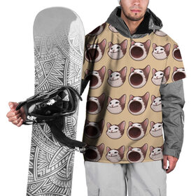 Накидка на куртку 3D с принтом поп кэт в Курске, 100% полиэстер |  | Тематика изображения на принте: popping cat | кот | мем