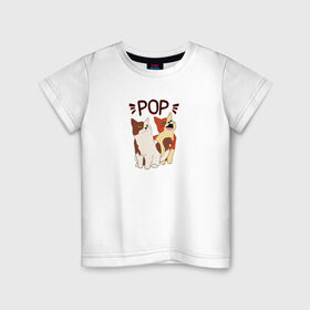 Детская футболка хлопок с принтом Pop Cat в Курске, 100% хлопок | круглый вырез горловины, полуприлегающий силуэт, длина до линии бедер | art | cat | dj | goer | musician | party | pop | singer | арт | буп | диджей | кот | кошка | музыкант | певец | поп | тусовщик