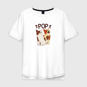 Мужская футболка хлопок Oversize с принтом Pop Cat в Курске, 100% хлопок | свободный крой, круглый ворот, “спинка” длиннее передней части | art | cat | dj | goer | musician | party | pop | singer | арт | буп | диджей | кот | кошка | музыкант | певец | поп | тусовщик