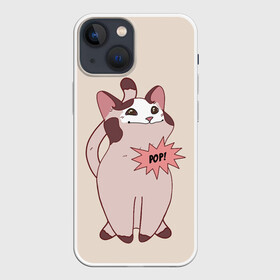 Чехол для iPhone 13 mini с принтом Pop Cat в Курске,  |  | baby | cat meme | kitty | meme | meow | pop cat | буп | взгляд кота | голова кота | детям | животные | звери | киска | кот мем | коты | котята | кошак | кошка | малыш | мемы | мультяшный | мяу | питомец | приколы | пушистый