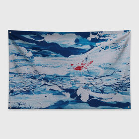 Флаг-баннер с принтом Холодная абстракция в Курске, 100% полиэстер | размер 67 х 109 см, плотность ткани — 95 г/м2; по краям флага есть четыре люверса для крепления | абстракция | картина | краска | масло | сердце | синий | холод | холст | яркость