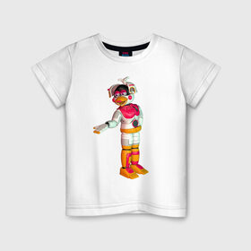 Детская футболка хлопок с принтом Фантайм Чика в Курске, 100% хлопок | круглый вырез горловины, полуприлегающий силуэт, длина до линии бедер | fnaf | аниматроник | пиццерия | робот | фантайм чика | чика