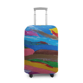 Чехол для чемодана 3D с принтом Картина абстракция в Курске, 86% полиэфир, 14% спандекс | двустороннее нанесение принта, прорези для ручек и колес | абстракция | картина | краска | масло | полосы | холст | цвет | яркость