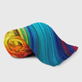 Плед 3D с принтом цветной мех диагональ в Курске, 100% полиэстер | закругленные углы, все края обработаны. Ткань не мнется и не растягивается | волокна | геометрия | диагональ | краски | мех | полоски | полосы | радуга | текстура | цвета | яркий