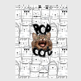 Скетчбук с принтом Pop Cat в Курске, 100% бумага
 | 48 листов, плотность листов — 100 г/м2, плотность картонной обложки — 250 г/м2. Листы скреплены сверху удобной пружинной спиралью | Тематика изображения на принте: pop cat | wide mouthed popping cat | арты | буп | мемы
