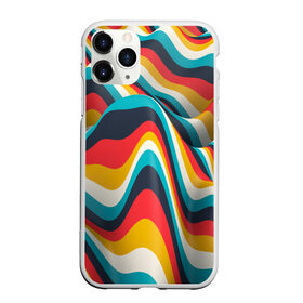 Чехол для iPhone 11 Pro Max матовый с принтом Цветные волны в Курске, Силикон |  | Тематика изображения на принте: abstract | color | waves | абстракция | волны