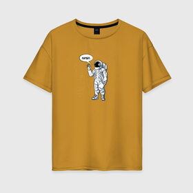 Женская футболка хлопок Oversize с принтом NASA в Курске, 100% хлопок | свободный крой, круглый ворот, спущенный рукав, длина до линии бедер
 | administration | aeronautics | nasa | national | space | тrdnasa