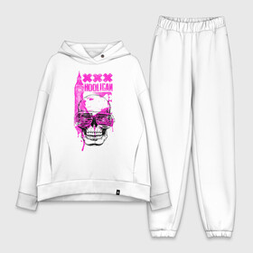 Женский костюм хлопок Oversize с принтом Skull Hooligan в Курске,  |  | art | body | bones | dead | drawing | face | graffiti | head | hooligan | roses | skeleton | skul | skull | ад | арт | голова | граффити | зло | кости | лицо | металл | очки | розы | рок | скелет | скул | скулл | три черепа | т