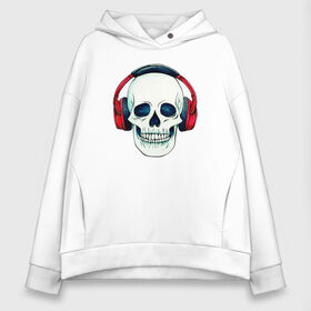 Женское худи Oversize хлопок с принтом Skull Music в Курске, френч-терри — 70% хлопок, 30% полиэстер. Мягкий теплый начес внутри —100% хлопок | боковые карманы, эластичные манжеты и нижняя кромка, капюшон на магнитной кнопке | art | body | bones | dead | drawing | face | graffiti | head | roses | skeleton | skul | skull | ад | арт | голова | граффити | зло | кости | лицо | металл | нарисованный | розы | рок | скелет | скул | скулл | три черепа | тьма