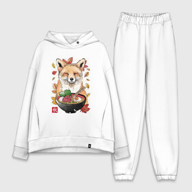 Женский костюм хлопок Oversize с принтом Лиса в Курске,  |  | cat | cats | fox | foxy | japan | ninja | samurai | tegunvteg | yakuza | еда | лапша | лис | лиса | лисица | ниндзя | самурай | якудза | япония