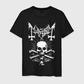 Мужская футболка хлопок с принтом MAYHEM в Курске, 100% хлопок | прямой крой, круглый вырез горловины, длина до линии бедер, слегка спущенное плечо. | black metal | mayhem | блэк метал | группа | мейхем | метал | рок
