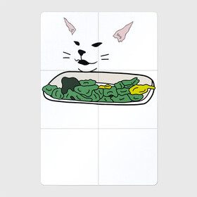 Магнитный плакат 2Х3 с принтом Смадж и овощи в Курске, Полимерный материал с магнитным слоем | 6 деталей размером 9*9 см | Тематика изображения на принте: animals | cat | cat meme | kitty | memes | smudge | белый кот | голова кота | еда | животные | звери | злой кот | интернет мемы | интернет приколы | кот за столом | кот мем | котенок | кошак | мемы | овощи | питомец | смадж