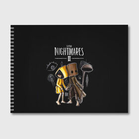 Альбом для рисования с принтом LITTLE NIGHTMARES 2 в Курске, 100% бумага
 | матовая бумага, плотность 200 мг. | little nightmares | little nightmares 2 | six | игры | комиксы | шестая