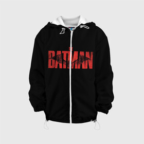 Детская куртка 3D с принтом The Batman в Курске, 100% полиэстер | застежка — молния, подол и капюшон оформлены резинкой с фиксаторами, по бокам — два кармана без застежек, один потайной карман на груди, плотность верхнего слоя — 90 г/м2; плотность флисового подклада — 260 г/м2 | Тематика изображения на принте: batman | бэтмен