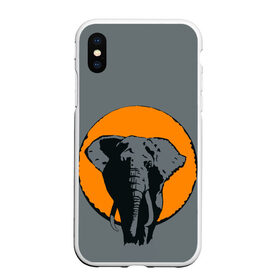 Чехол для iPhone XS Max матовый с принтом Африканский Слон в Курске, Силикон | Область печати: задняя сторона чехла, без боковых панелей | африка | графика | дикий мир | животное | персонаж | природа | рисунок | слон