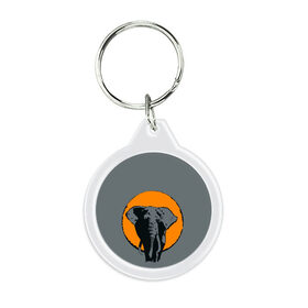 Брелок круглый с принтом Африканский Слон в Курске, пластик и полированная сталь | круглая форма, металлическое крепление в виде кольца | Тематика изображения на принте: африка | графика | дикий мир | животное | персонаж | природа | рисунок | слон