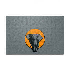 Пазл магнитный 126 элементов с принтом Африканский Слон в Курске, полимерный материал с магнитным слоем | 126 деталей, размер изделия —  180*270 мм | африка | графика | дикий мир | животное | персонаж | природа | рисунок | слон