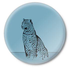 Значок с принтом Леопард в Курске,  металл | круглая форма, металлическая застежка в виде булавки | африка | большая кошка | графика | дикий мир | животное | кошка | персонаж | природа | рисунок | хищник