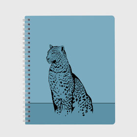 Тетрадь с принтом Леопард в Курске, 100% бумага | 48 листов, плотность листов — 60 г/м2, плотность картонной обложки — 250 г/м2. Листы скреплены сбоку удобной пружинной спиралью. Уголки страниц и обложки скругленные. Цвет линий — светло-серый
 | африка | большая кошка | графика | дикий мир | животное | кошка | персонаж | природа | рисунок | хищник