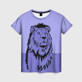 Женская футболка 3D с принтом Царь зверей в Курске, 100% полиэфир ( синтетическое хлопкоподобное полотно) | прямой крой, круглый вырез горловины, длина до линии бедер | африка | большая кошка | графика | дикий мир | животное | кошка | персонаж | природа | рисунок | хищник | царь зверей
