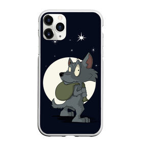 Чехол для iPhone 11 Pro матовый с принтом Серый волчонок в Курске, Силикон |  | графика | звезды | ночь | персонаж | природа | рисунок | сказка | сон | хищник