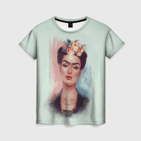 Женская футболка 3D с принтом Frida в Курске, 100% полиэфир ( синтетическое хлопкоподобное полотно) | прямой крой, круглый вырез горловины, длина до линии бедер | 8 march | 8 марта | cool girl | feminism | flower | frida | girl | kahlo | woman | в подарок | весна | девочкам | девочке | женские | женщинам | женщине | март | праздник | фем | феменизм | фрида кало | цветочки | цветы