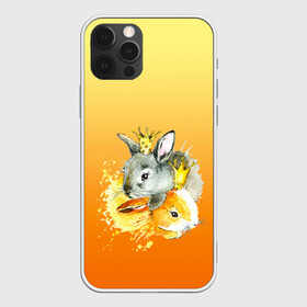 Чехол для iPhone 12 Pro Max с принтом акварельные кролики милота в Курске, Силикон |  | акварель | акварельный | весна | вместе | детский | зайчики | королевский | корона | кролики | любовь | милота | нежность | обнимашки | обьятия | рисунок | симпатия | сказочный