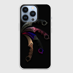 Чехол для iPhone 13 Pro с принтом CS Ножи Керамбит разных расцветок в Курске,  |  | counter strike | cs go | контер страйк | контра | кс го | ксго | оружие | пушки | скины