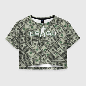 Женская футболка Crop-top 3D с принтом CS:GO - Franklin | Франклин в Курске, 100% полиэстер | круглая горловина, длина футболки до линии талии, рукава с отворотами | beast | counter | cs | dollar | dollars | easy | ez | franklin | gg | ggwp | global | go | hyper | kill | money | offensive | one | shot | strike | деньги | доллар | доллары | контра | франклин