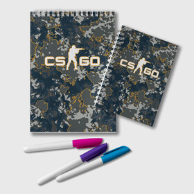 Блокнот с принтом CS:GO - Camo в Курске, 100% бумага | 48 листов, плотность листов — 60 г/м2, плотность картонной обложки — 250 г/м2. Листы скреплены удобной пружинной спиралью. Цвет линий — светло-серый
 | beast | camo | camouflage | counter | counter strike | cs | easy | ez | gg | ggwp | global | go | hyper | kill | offensive | one | shot | strike | зверь | камуфляж | скоростной