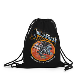 Рюкзак-мешок 3D с принтом Judas Priest в Курске, 100% полиэстер | плотность ткани — 200 г/м2, размер — 35 х 45 см; лямки — толстые шнурки, застежка на шнуровке, без карманов и подкладки | black | deep | heep | judas | led | metal | music | priest | purple | rock | sabbath | skull | uriah | zeppelin | блэк | гитара | группа | иуда | метал | музыка | рок | священник | череп | электрогитара