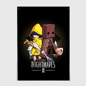 Постер с принтом LITTLE NIGHTMARES 2 в Курске, 100% бумага
 | бумага, плотность 150 мг. Матовая, но за счет высокого коэффициента гладкости имеет небольшой блеск и дает на свету блики, но в отличии от глянцевой бумаги не покрыта лаком | little nightmares | little nightmares 2 | six | игры | комиксы | шестая