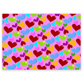 Поздравительная открытка с принтом Сердца в Курске, 100% бумага | плотность бумаги 280 г/м2, матовая, на обратной стороне линовка и место для марки
 | hart | love | день валентина. день святого валентина | любовь | сердце