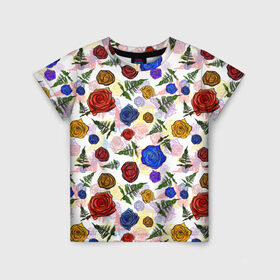 Детская футболка 3D с принтом цветы узор в Курске, 100% гипоаллергенный полиэфир | прямой крой, круглый вырез горловины, длина до линии бедер, чуть спущенное плечо, ткань немного тянется | весна | женственный | красивый | нежный | узор | флористика | цветы