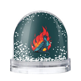 Снежный шар с принтом Бирюзовый дракон в Курске, Пластик | Изображение внутри шара печатается на глянцевой фотобумаге с двух сторон | бирюзовый цвет | графика | дракон | огонь | персонаж | пламя | рисунок | фэнтези