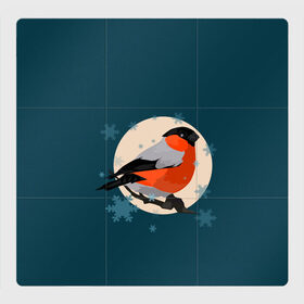 Магнитный плакат 3Х3 с принтом Снегирь в Курске, Полимерный материал с магнитным слоем | 9 деталей размером 9*9 см | графика | животное | персонаж | природа | птица | птичий мир | рисунок | снегирь
