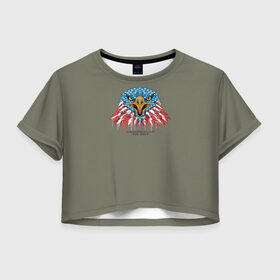 Женская футболка Crop-top 3D с принтом Орел в Курске, 100% полиэстер | круглая горловина, длина футболки до линии талии, рукава с отворотами | американский орел
двуглавый орел | день независимости сша | огненный орел | орел | орел в броске