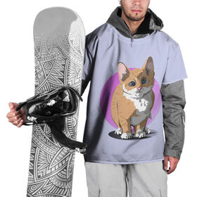 Накидка на куртку 3D с принтом Грустный Котик в Курске, 100% полиэстер |  | Тематика изображения на принте: графика | домашний животные | животное | котенок | котик | персонаж | природа | рисунок