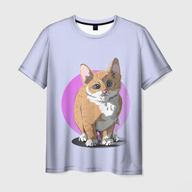 Мужская футболка 3D с принтом Грустный Котик в Курске, 100% полиэфир | прямой крой, круглый вырез горловины, длина до линии бедер | графика | домашний животные | животное | котенок | котик | персонаж | природа | рисунок