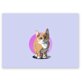 Поздравительная открытка с принтом Грустный Котик в Курске, 100% бумага | плотность бумаги 280 г/м2, матовая, на обратной стороне линовка и место для марки
 | графика | домашний животные | животное | котенок | котик | персонаж | природа | рисунок