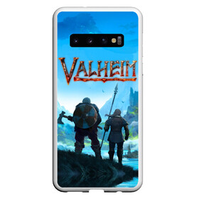 Чехол для Samsung Galaxy S10 с принтом Valheim в Курске, Силикон | Область печати: задняя сторона чехла, без боковых панелей | asgard | axe | games | gods | loki | odin | spear | steam | thor | valheim | vikings | war | асгард | боги | вальхейм | викинги | война | игры | копье | локи | один | стим | топор | тор