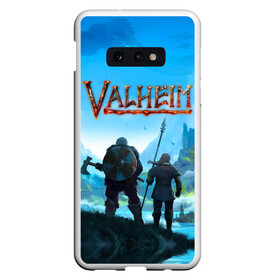 Чехол для Samsung S10E с принтом Valheim в Курске, Силикон | Область печати: задняя сторона чехла, без боковых панелей | asgard | axe | games | gods | loki | odin | spear | steam | thor | valheim | vikings | war | асгард | боги | вальхейм | викинги | война | игры | копье | локи | один | стим | топор | тор