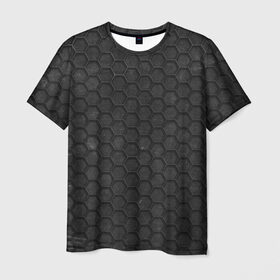 Мужская футболка 3D с принтом ГРАНЖ СОТЫ в Курске, 100% полиэфир | прямой крой, круглый вырез горловины, длина до линии бедер | tegunvteg | гранж | ромбы | соты | сталь | стальная броня | текстура
